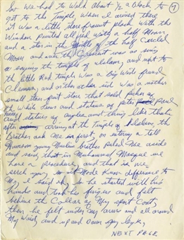 1960s Muhammad Ali Hand Written 18 Page Draft of his Conversion to Islam for his Autobiography 